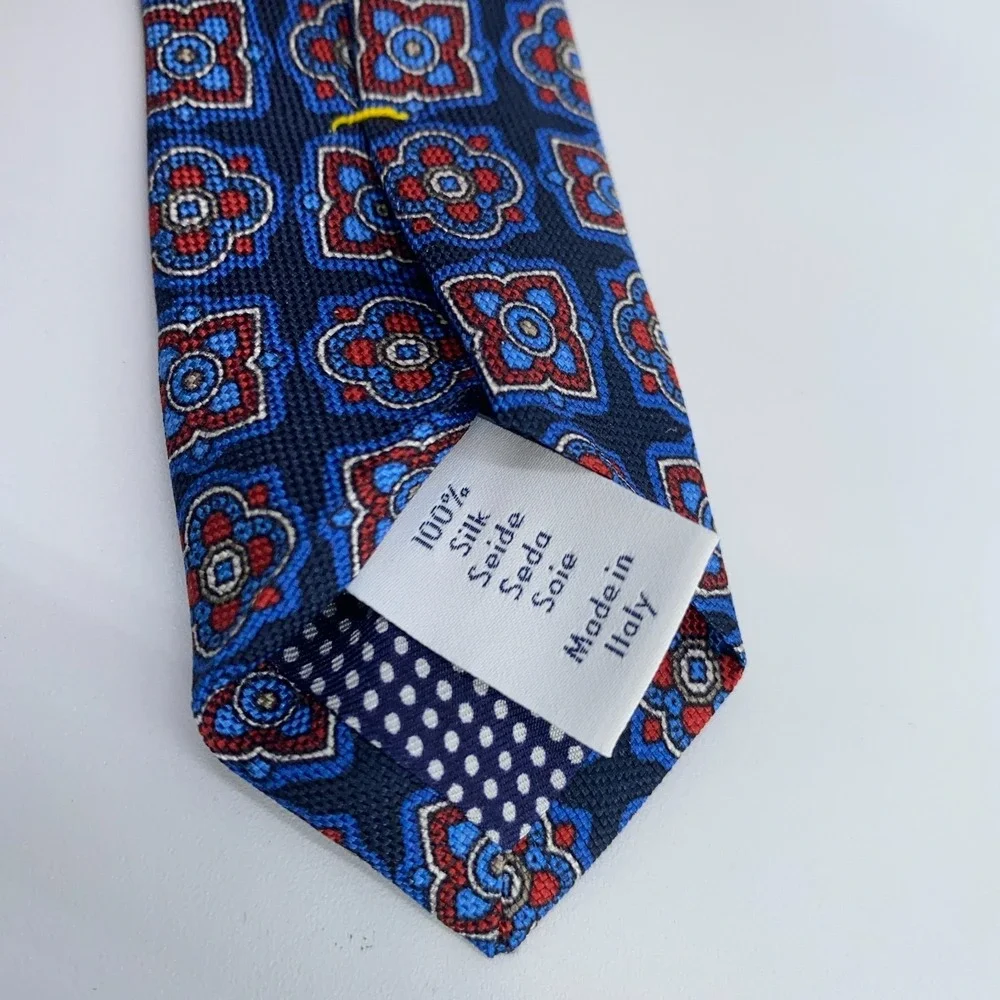 Eton Tie Men One Size Multi Patterned Silk Classic Luxury Necktie Italy Made NWT